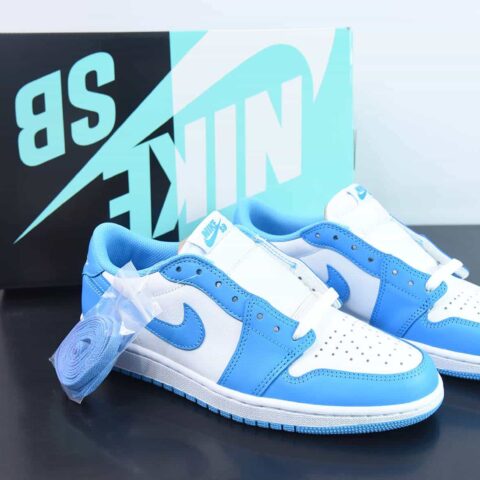 SB x Air Jordan 1 Low"Carolina Blue"SB混合AJ1乔丹“联名北卡蓝白低帮”CJ7891-401