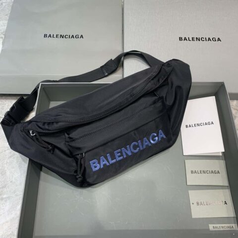 Balenciaga巴黎世家Wheel Logo刺绣腰包180613