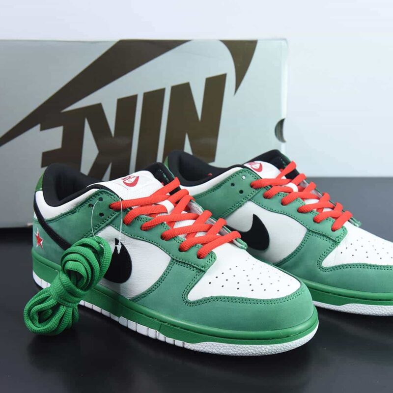Nike Dunk Low PRO Se 白绿低帮运动鞋 喜力 联名款 货号：304292 302