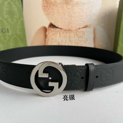 GUCCI古驰   圆形互扣式双G腰带