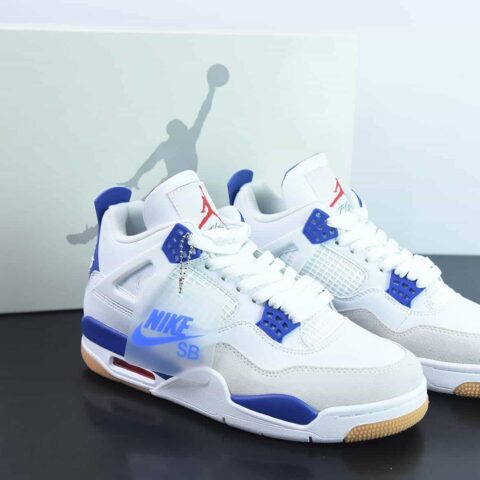 Air Jordan 4 Retro AJ4 白蓝生胶运动鞋 货号: DR5415 105