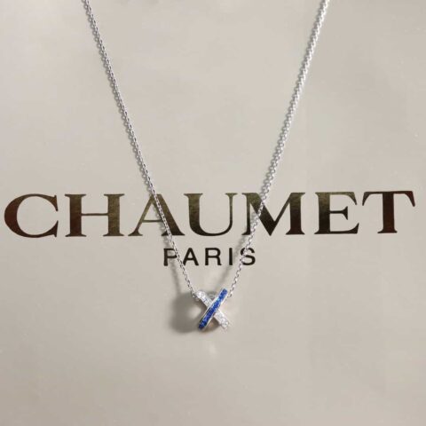 尚美巴黎 CHAUMET蓝宝石交叉“X”项链