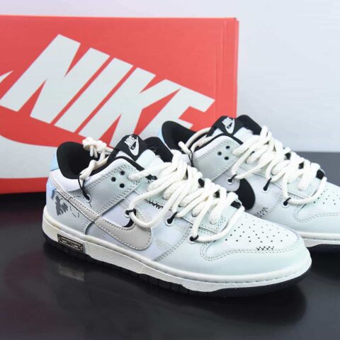 Nike SB Dunk Low  定制绑带 扣篮系列复古低帮休闲运动滑板板鞋