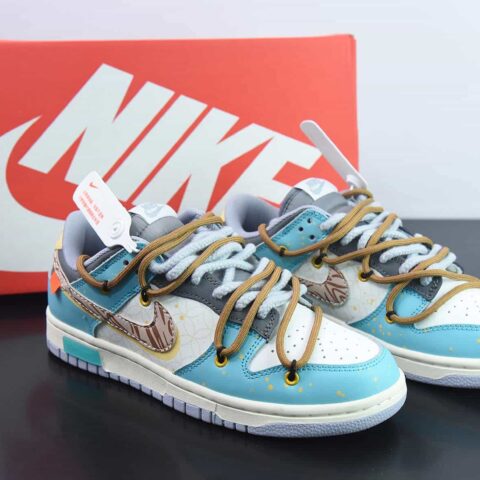 Nike SB Dunk Low  定制绑带 扣篮系列复古低帮休闲运动滑板板鞋货号：DD1503-105
