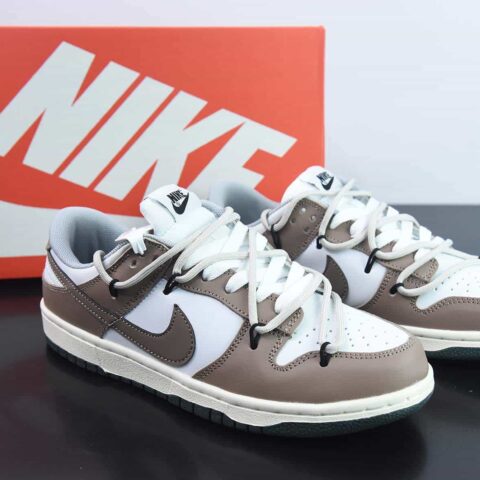 Nike SB Dunk Low  定制绑带 扣篮系列复古低帮休闲运动滑板板鞋货号：CW1590-021