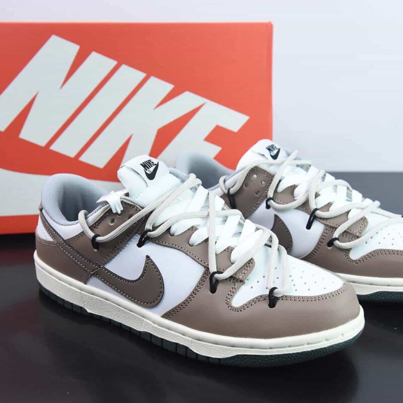 Nike SB Dunk Low  定制绑带 扣篮系列复古低帮休闲运动滑板板鞋货号：CW1590-021