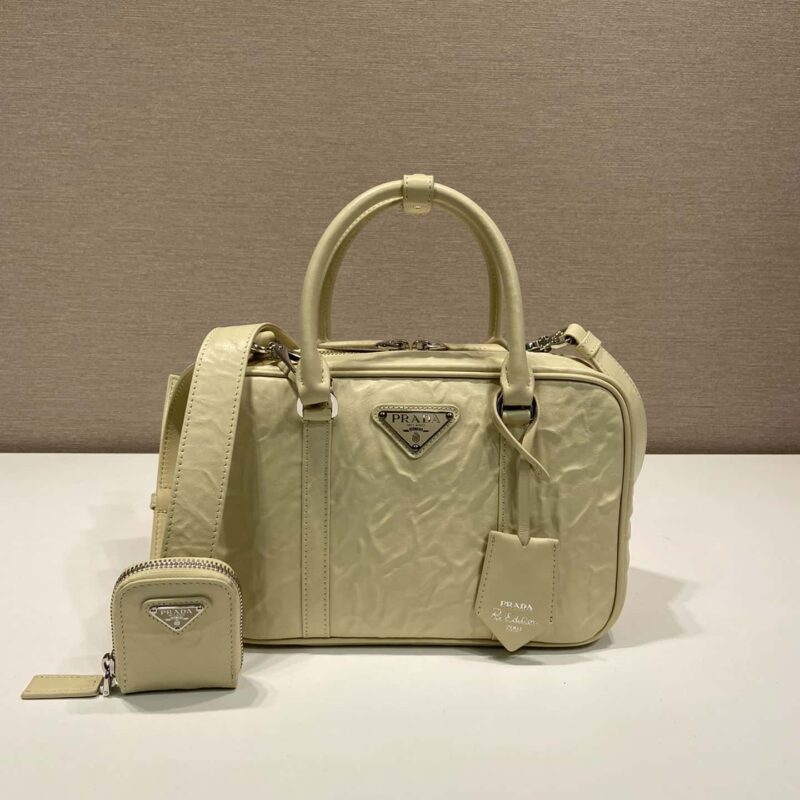 PRADA普拉达全软羊革新款波士顿手提包1BB092