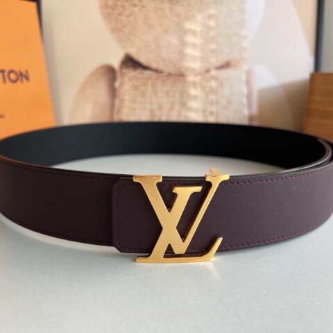 LV/路易威登  字母logo金属进口牛皮双面用男士腰带40mm