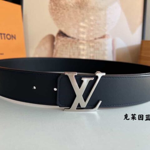 LV/路易威登  字母logo金属进口牛皮双面用男士腰带40mm