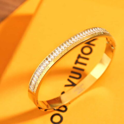 Louis Vuitton 路易威登中古款金色方钻手镯手环