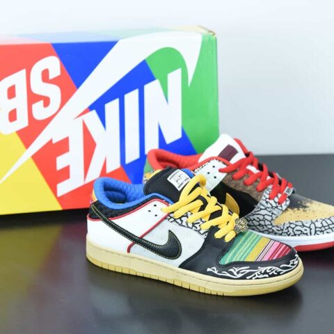 NK SB Dunk Low " What The Paul " 彩色拼接 不对称鸳鸯低帮运动鞋  货号：CZ2239-600