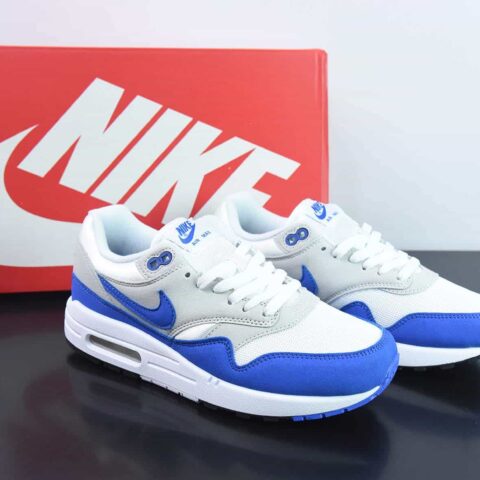 Nike Air Max 1 PRM公司级版本 复古休闲跑步鞋 白蓝 货号：908375 102