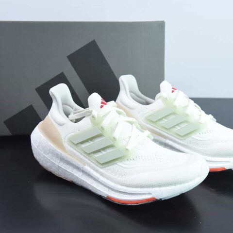 阿迪达斯Adidas Pure Boost 2023 Light"Mint/White"23版轻弹 针织浅薄荷绿白橙”HQ6348