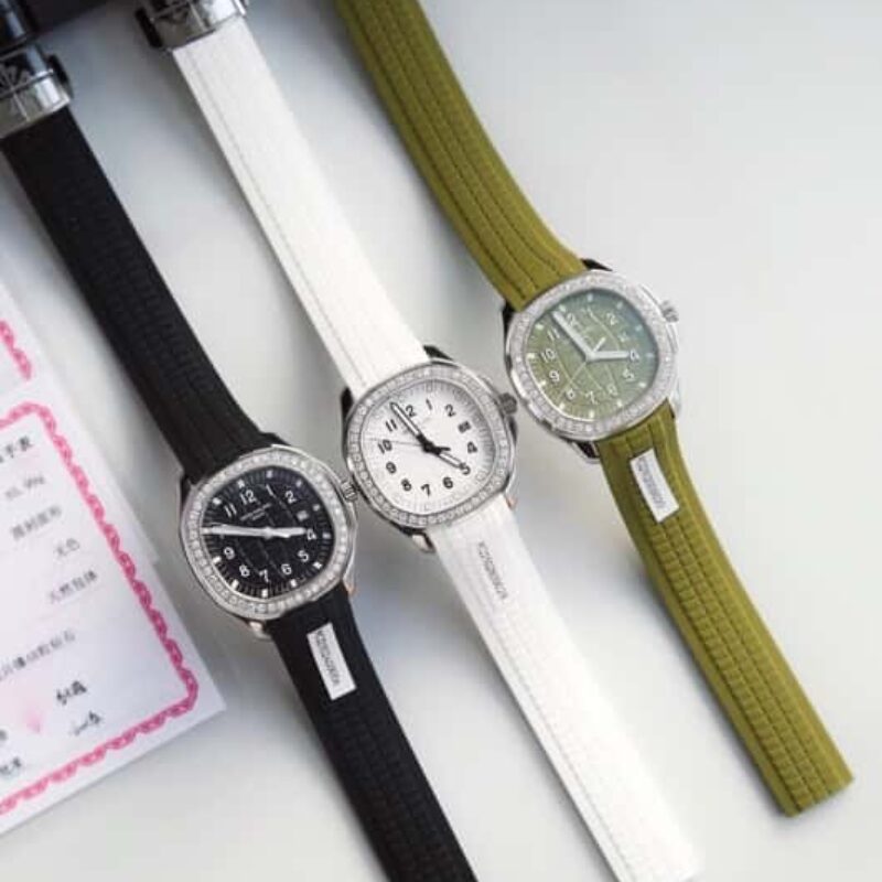 独家推出 新款百达斐丽AQUANAUT系列表盘镶嵌48颗 vs2.0真钻约1.2克拉原装瑞士石英机芯腕表尺寸38mm