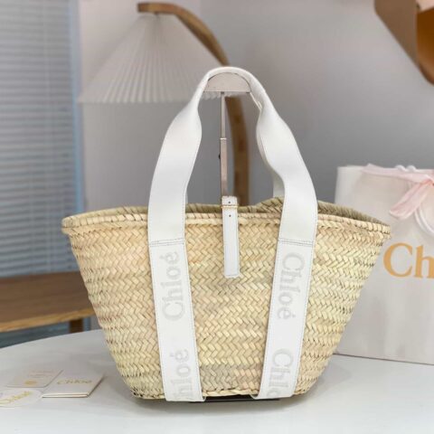 Chloe 23年夏季新品草编包 白色45CM