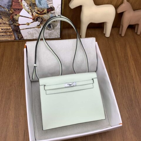 Hermès kelly danse 跳舞包 22cm evercolor OS气泡绿 银扣