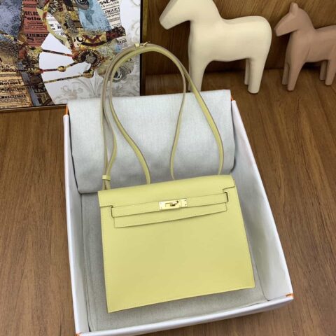 Hermès kelly danse 跳舞包 22cm evercolor lz小鸡黄 金扣