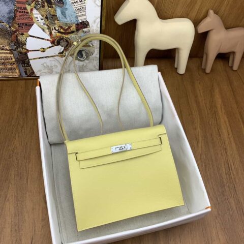 Hermès kelly danse 跳舞包 22cm evercolor lz小鸡黄 银扣