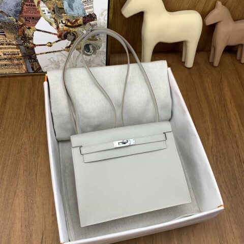 Hermès kelly danse 跳舞包 22cm evercolor 80珍珠灰 银扣