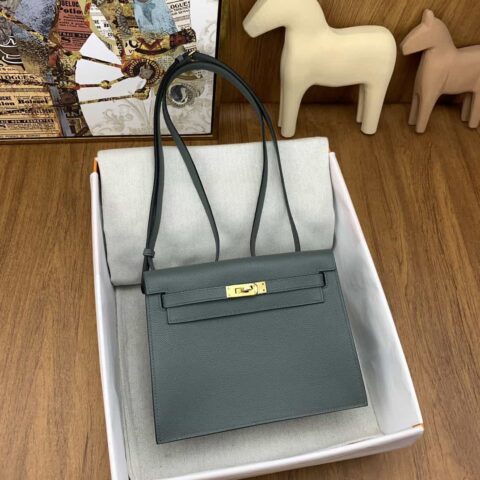 Hermès kelly danse 跳舞包 22cm evercolor 63杏仁绿 金扣