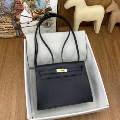 Hermès kelly danse 跳舞包 22cm evercolor 黑色89 金扣