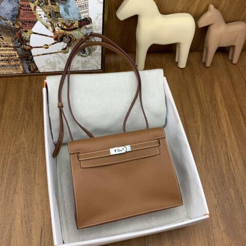 Hermès kelly danse 跳舞包 22cm evercolor 37金棕 银扣