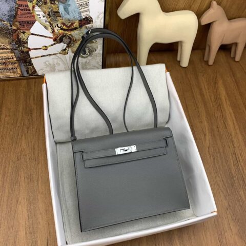 Hermès kelly danse 跳舞包 22cm evercolor OL积雨云灰 银扣