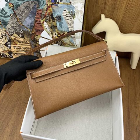 Hermès kelly Elan 山羊皮 27cm 37金棕 金扣