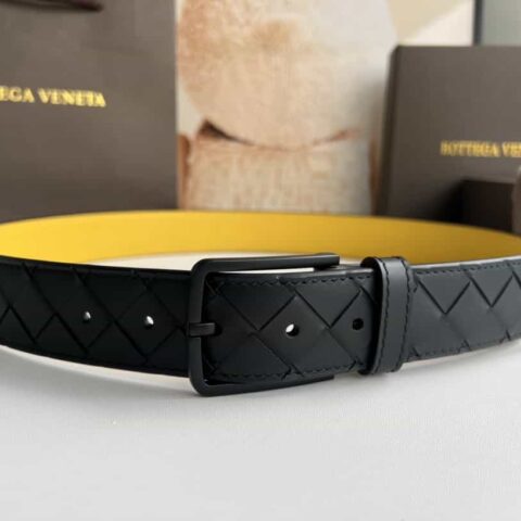 BV保碟家   纯手工头层牛皮编织男士3.5cm腰带