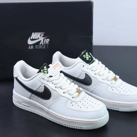 Nike Air Force 1’07 Low"Sail Snakeskin"空军一号“皮革米白蛇纹深灰”货号：FN8892-191