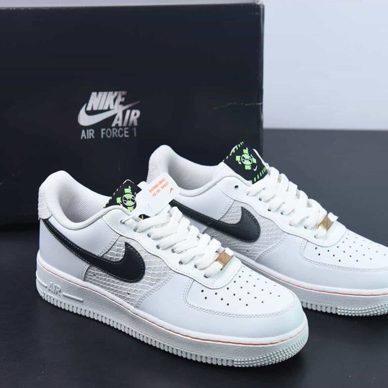 Nike Air Force 1’07 Low"Sail Snakeskin"空军一号“皮革米白蛇纹深灰”货号：FN8892-191