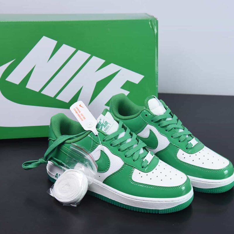 Nike Air Force 1 Low 白绿漆皮 空军一号低帮运动休闲板鞋 货号：HP3656-511