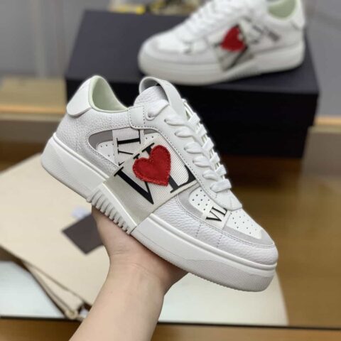 VALENTINO华伦天奴  六条橡胶效果VLTN logo小牛皮绑带运动鞋