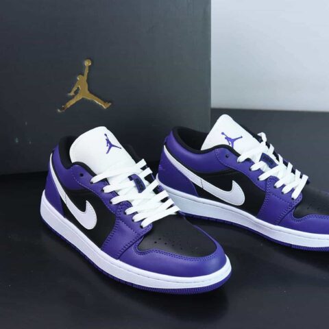 Air Jordan AJ1 Low 低帮 白钩黑紫脚趾 货号553558-501