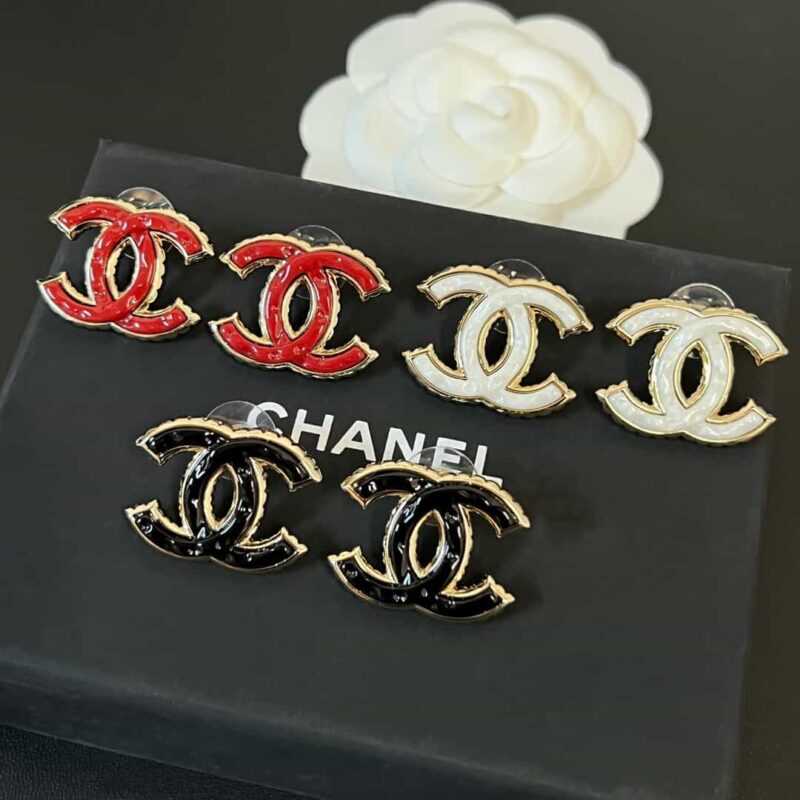 新款☑️CHANEL香奈儿c1双c滴油耳钉耳环