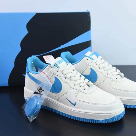 Nike Air Force 1 AF1 空军一号/低帮 白蓝 猿人头 刺绣 货号：BS9055-750