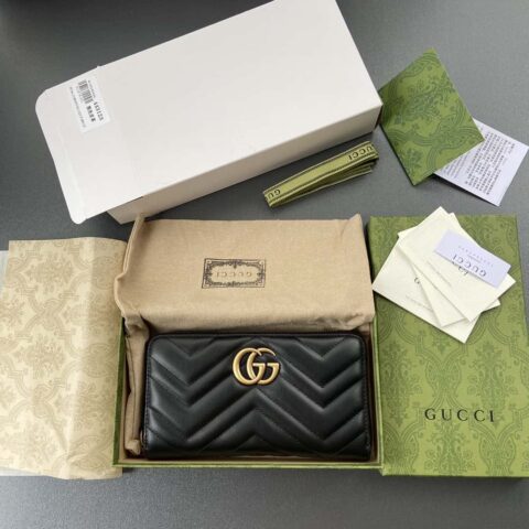 GUCCI GG Marmont系列全拉链式钱包 443123 DTD1T 1000