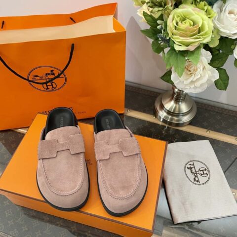 HERMES/爱马仕   𝟐𝟎𝟐𝟑穆勒半拖勃肯鞋