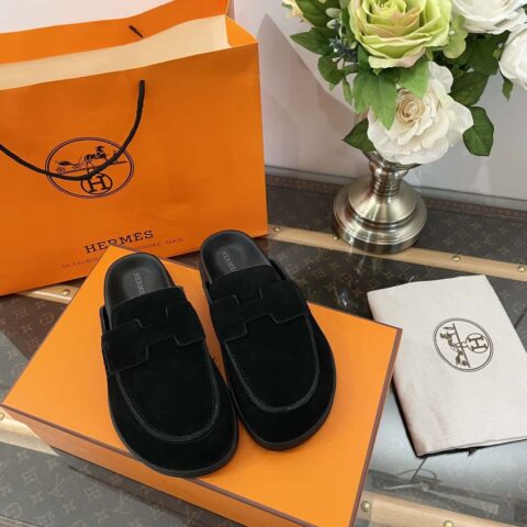 HERMES/爱马仕   𝟐𝟎𝟐𝟑穆勒半拖勃肯鞋