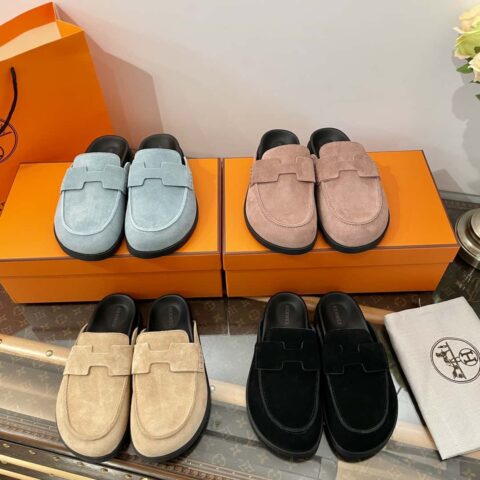 HERMES/爱马仕   𝟐𝟎𝟐𝟑穆勒半拖勃肯鞋
