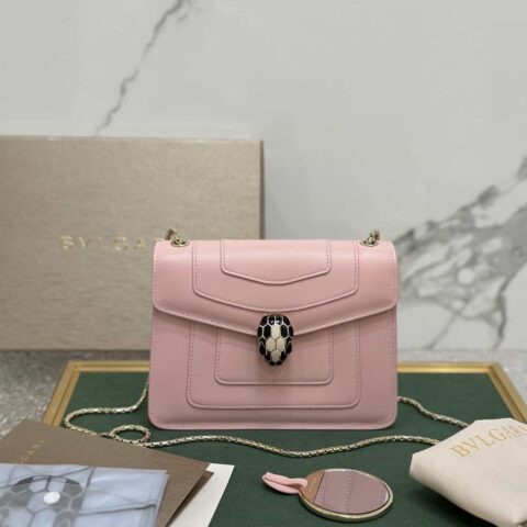 【Bvlgari 】宝格丽专柜经典热卖系列  Serpenti Forever “单层”翻盖小方包包款号:35107