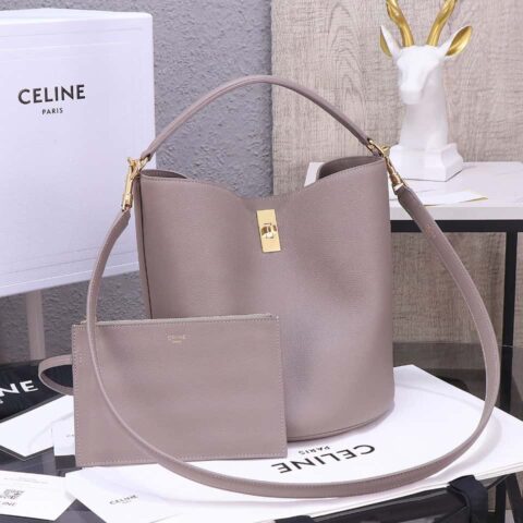 【特级品质 全钢五金】 CELINE Bucket 16 小牛皮水桶包 编号：195573