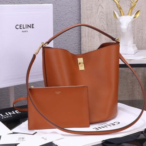 【特级品质 全钢五金】 CELINE Bucket 16 小牛皮水桶包 编号：195573