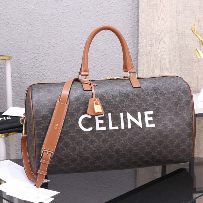 【特级品质 全钢五金】 CELINE2022|首次推出Voyage印花旅行袋系列 款号:191472 DOG料/棕
