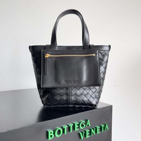 BV 早秋新款tote Intrecciato编织托特手袋 款号：754916 黑色