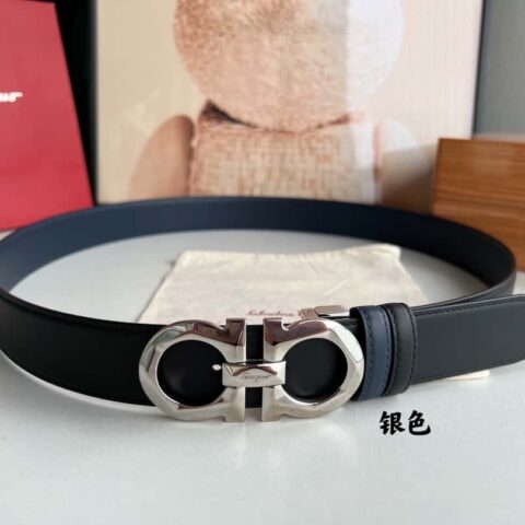 Ferragamo菲拉格慕   头层小牛皮男士3.5cm腰带
