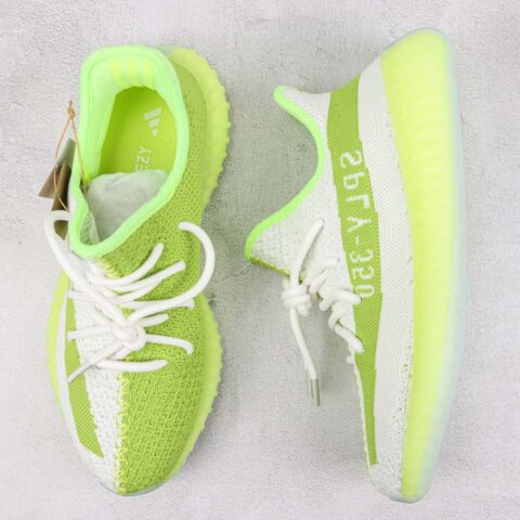 阿迪 椰子350 V2 货号：NS9522 白荧光绿 新哈密瓜运动鞋 Adidas Yeezy Boost 350 V2