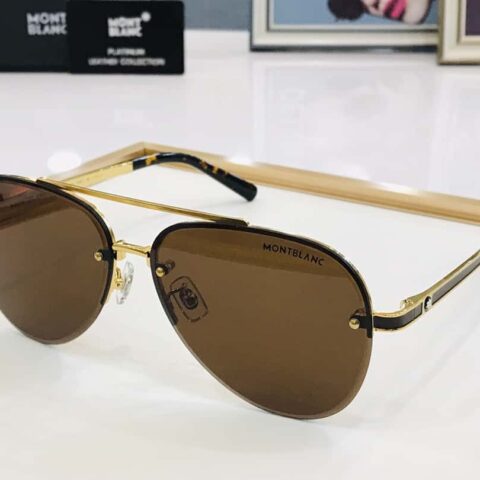 Montblanc万宝龙金属半框男女通用太阳眼镜