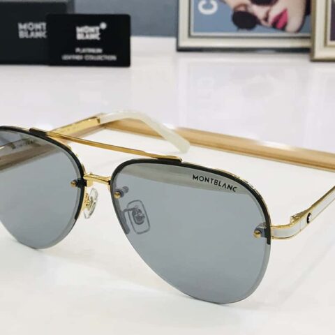 Montblanc万宝龙金属半框男女通用太阳眼镜