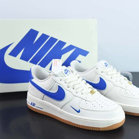 Nike Air Force 1 Low 40周年 生胶米白宝蓝 空军一号低帮运动休闲板鞋货号：WA0531-302